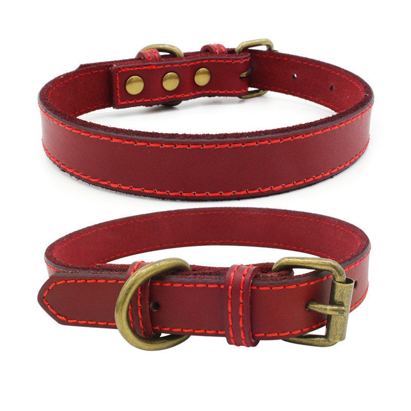 Soft Leather Dog Collar Adjustable for Medium and Large Pets Etsy UK