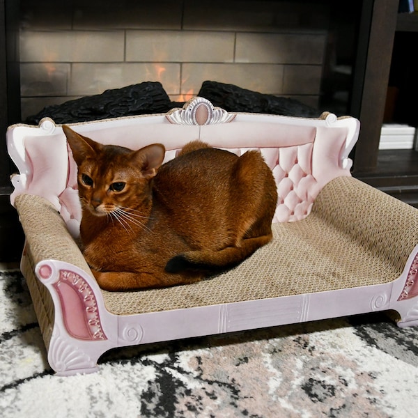 Cat scratcher from Cardboard Sofa Shape, Lounge Cat bed 2 in 1