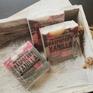 Raspberry Vanilla Handmade Soap 4.5 oz +