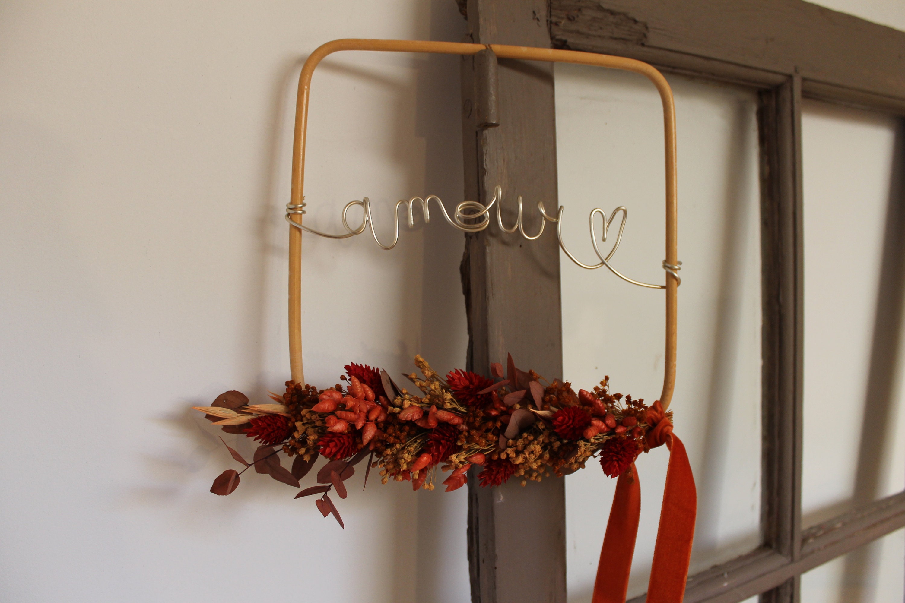 Carré en Rotin Fleurs Séchées