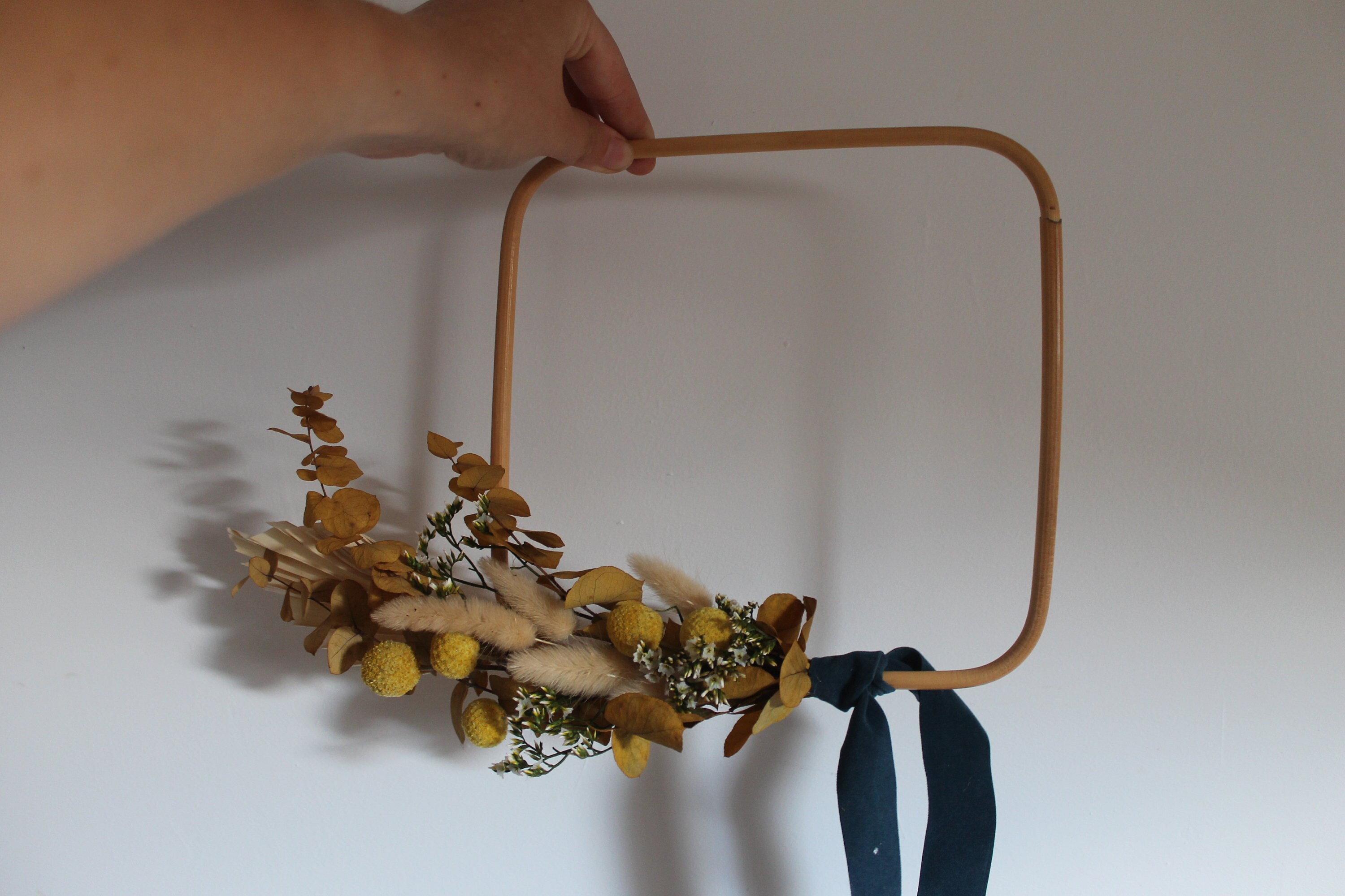 Carré en Rotin Fleurs Séchées