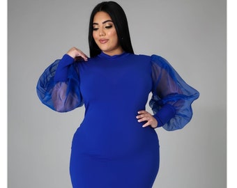 light blue plus size dress