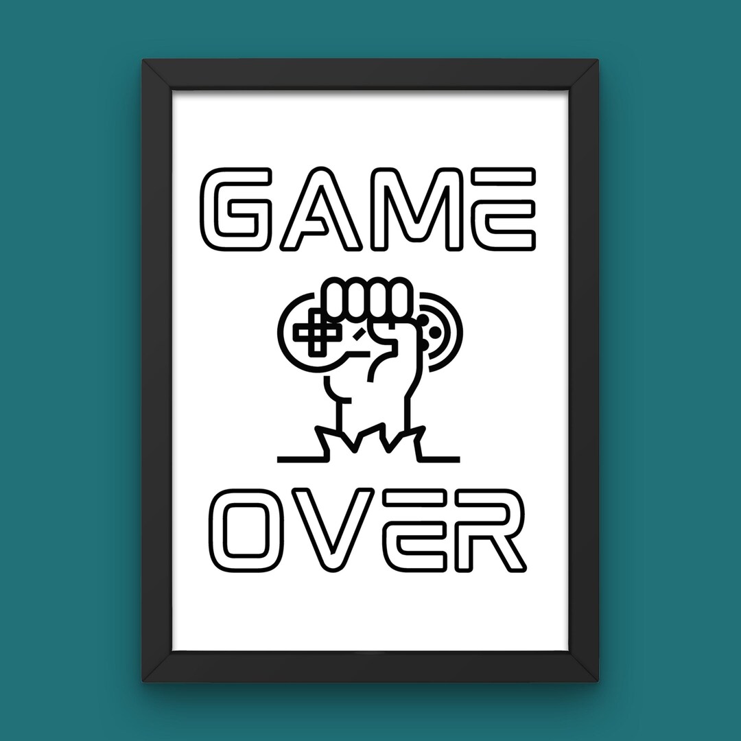 Game Over Wall Art Printable Poster Digital Download - Etsy