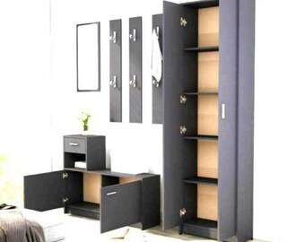 Tall Wooden Cabinet Tall Wooden Cabinet, Tall Kitchen Larder Cupboard Storage Pantry Freestanding Utility Cabinet Slim
