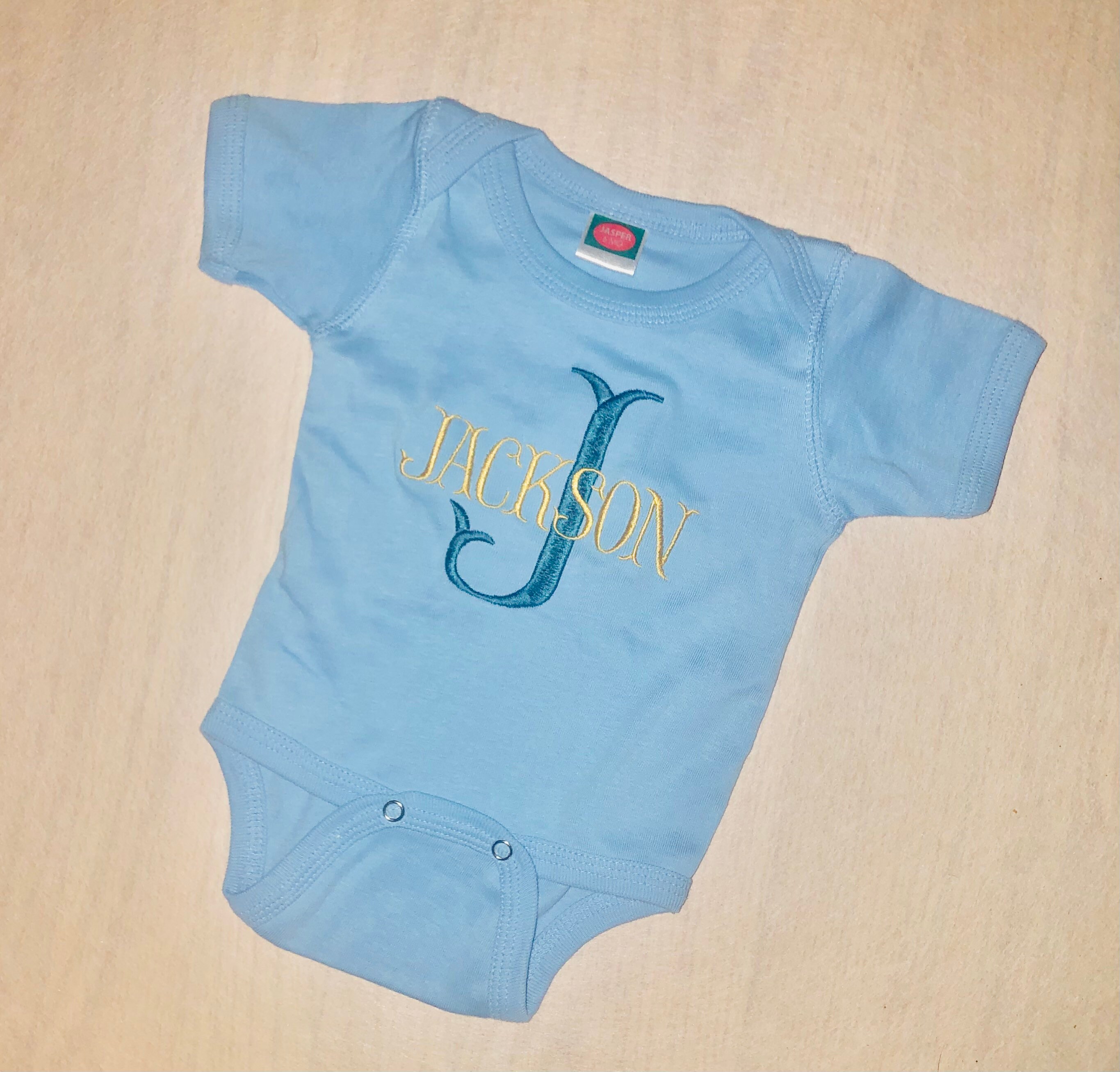 Monogram Baby Boy Onesies & Shirts Blue Navy Gray White Etsy