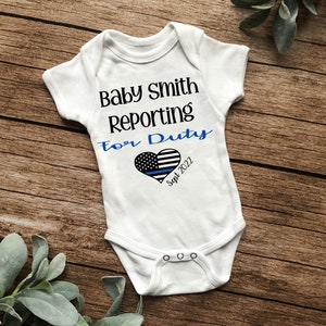 Pregnancy Announcement, Thin Blue Line, Police Wife, Baby Reveal, Police Baby