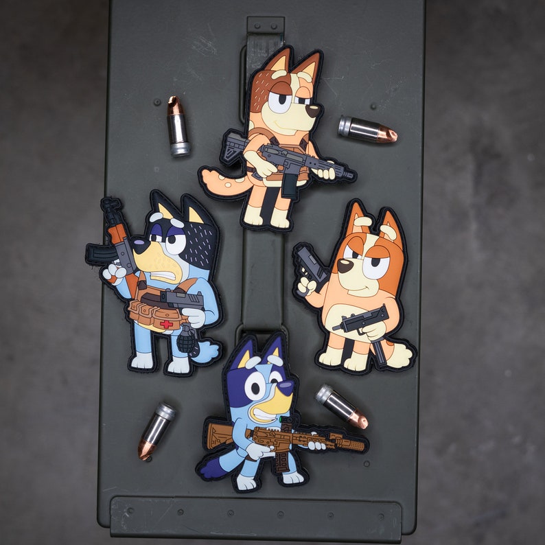 Tactical Blue Dog Morale Patches With Matching Adhesive Loop Etsy