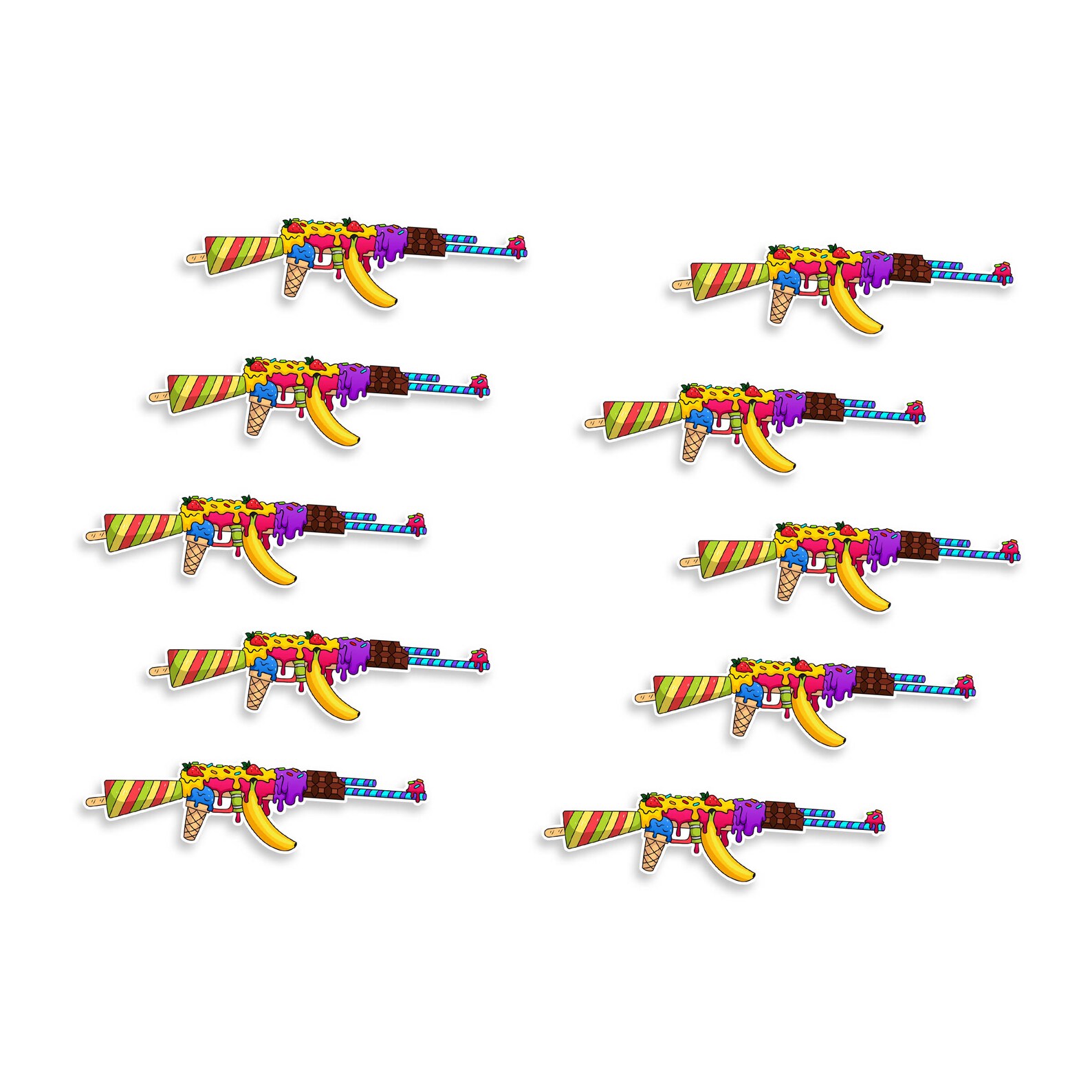 AK47 Ice Cream Gun Vinyl Laptop Waterbottle Gun Safe Sticker Etsy