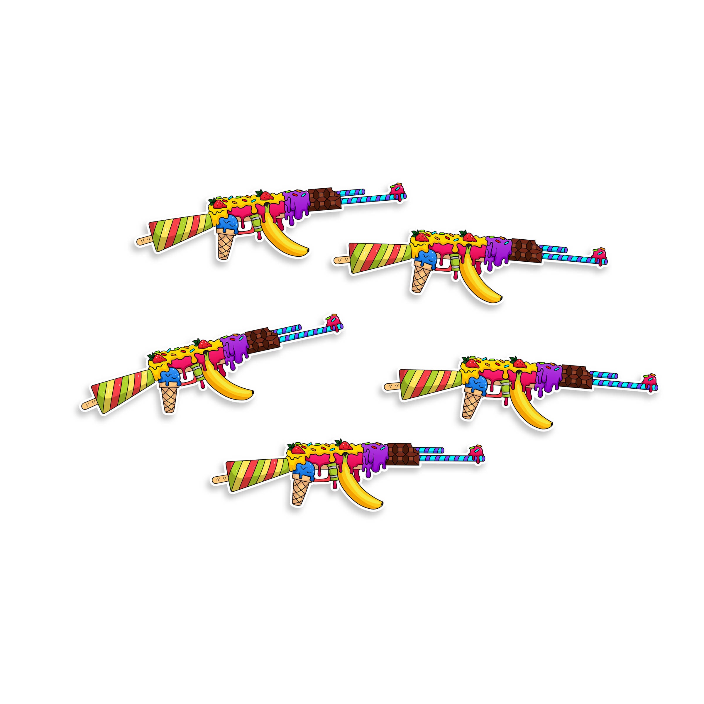 AK47 Ice Cream Gun Vinyl Laptop Waterbottle Gun Safe Sticker Etsy