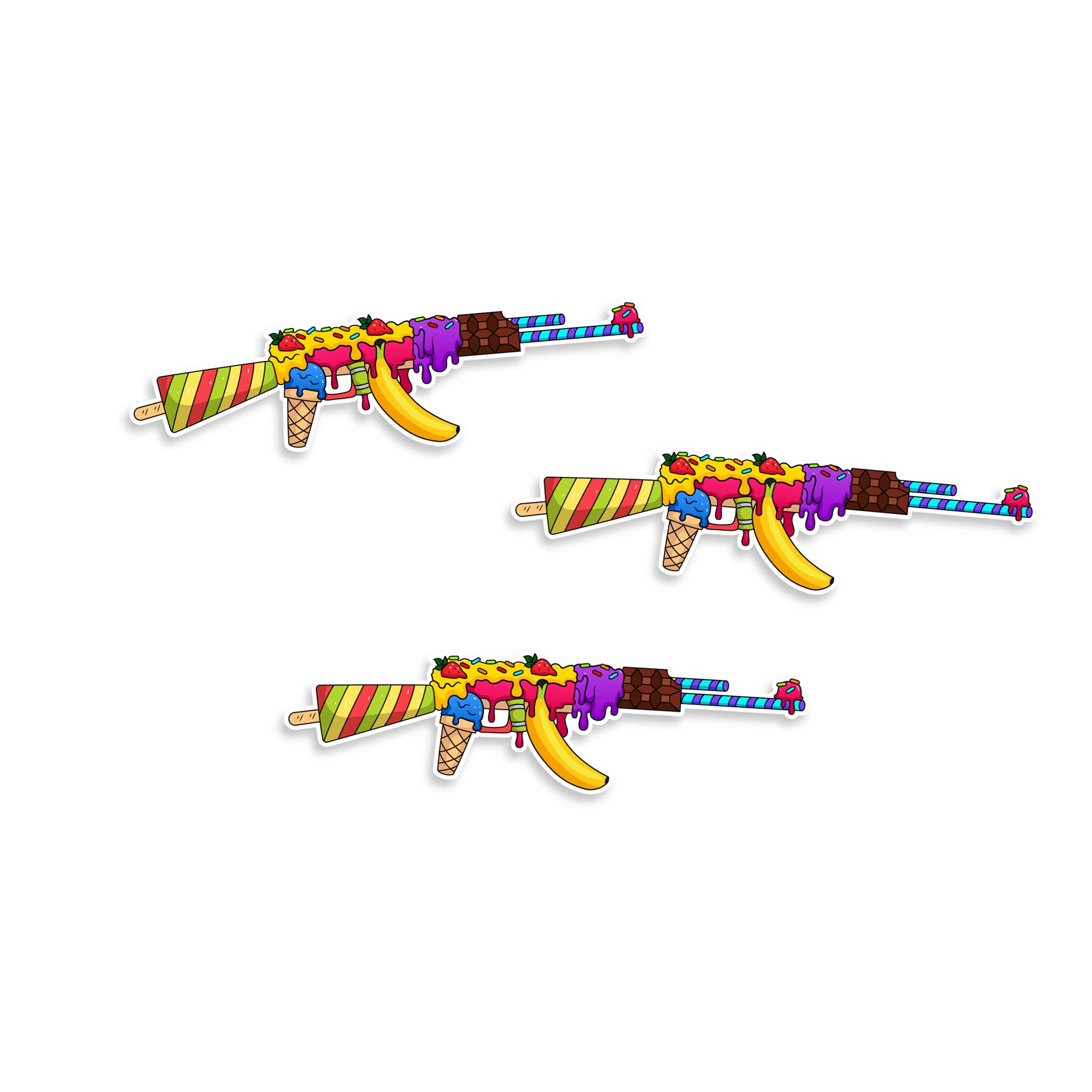 AK47 Ice Cream Gun Vinyl Laptop Waterbottle Gun Safe Sticker Etsy