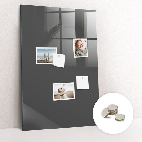 Gray Glass Command Center, Gray Color, Magnetic Memo Board, Message Board, Chore Board