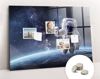 Astronaut Wall Organizer, Magnetic Chore Board, Multicolour Memo Board, Cosmos Pattern