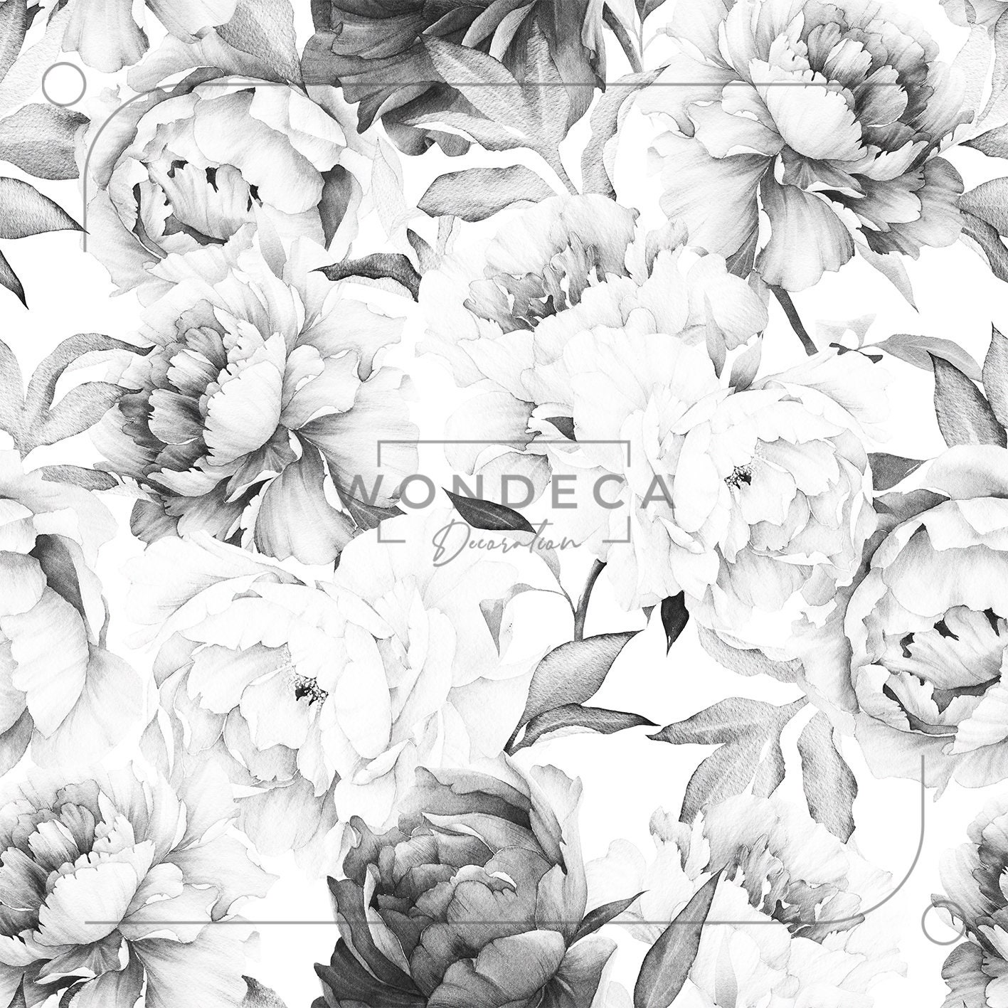 Buy Peony Wallpaper Black and White Wallpaper Peel and Stick Big Online in  India  Etsy