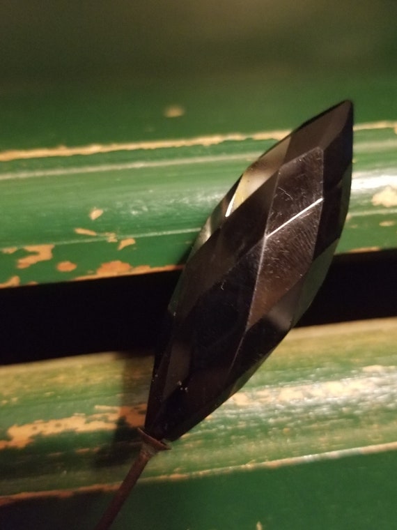 Victorian Faceted French Black Jet Glass Hat Pin