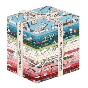 Readerville Fat Quarter Bundle, 22 Pieces, Maywood Studio, Quilting Cotton Precut, FQ-MASREAD