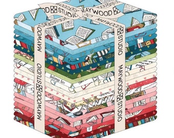 Readerville Fat Quarter Bundle, 22 Pieces, Maywood Studio, Quilting Cotton Precut, FQ-MASREAD