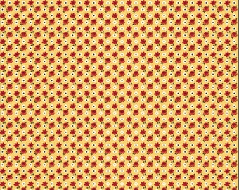Floral Cotton Fabric, Gritty Gal in Yellow by Poppie Cotton