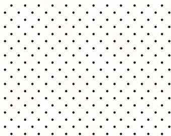 White with Black Classic Dots Fabric by the Yard, Beautiful Basics by Maywood Studio, MAS609-WJ