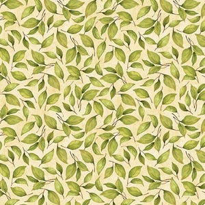Leaf Toss in Cream, Packed Leaves, Wilmington Prints, Fabric by the Yard
