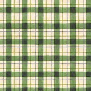 Green/Cream Plaid, Sunflower Splendor, Wilmington Prints, Fabric by the Yard