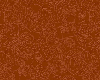 Line Leaves on Orange, Rustle, Leaves, Maywood Studio, MAS10817-O