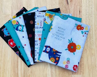 Feline Frisky 7 Piece FQ Bundle by Wilmington Prints, Precut Fabric Bundle,