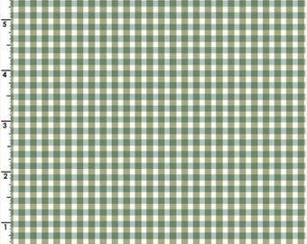 Gingham Plaid in Green Fabric by the Yard; Lovely Bunch Collection by Maywood Studio, MAS10276-G