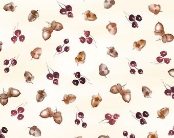 Acorns and Berries on Cream, Rustle, Acorns and Leaves, Maywood Studio, MAS10814-E