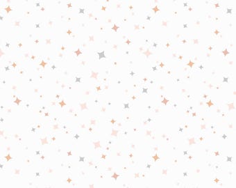 Stars on White,  Honey Bunny, Maywood Studio, MAS10915-W