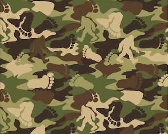 Creature Camo, Fabric by the Yard, Legendary Loner Collection, 3 Wishes, Sasquatch, Bigfoot, 3WI23818-MLT