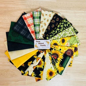Sunflower Splendor FQ Bundle for Wilmington Prints, 19 Piece Fat Quarter Bundle