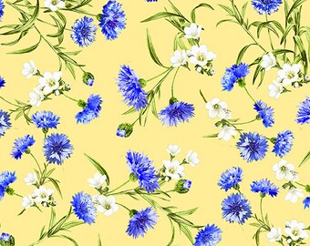 Cornflower Field in Yellow, Sunflower Sunrise, Kanvas, #09933 33