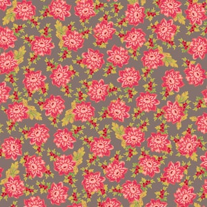Allover Floral in Grey, Sweet Beginnings for Maywood Studio, Fabric by the Yard, MAS10012-K
