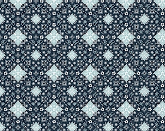Bandanas Forever in Blue Fabric by the Yard, Farmgirls Unite for Poppie Cotton, POCFG20724