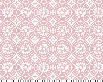 Pink Flower Coins, Fabric by the Yard, Garden Bloom Fabric Collection for David Textiles, DX-0021-9C-3