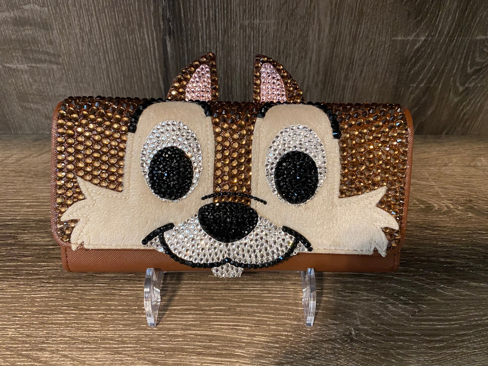 Rhinestone Disney Loungefly Chip Wallet Etsy