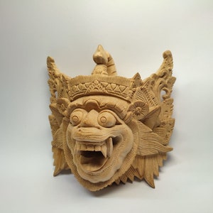 Balinese Monkey Wood Sculpture | Decor for Office / Living Room | Monkey Mask Carving | Mask Sculpture | Unique Mask | Hanoman Carving