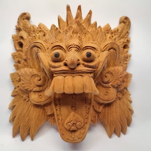 Balinese Myth Celuluk Mask, Wood Sculpture Carving for Room Décor | Unique Mask Carving | Mask Sculpture | Balinese Mask | Manual Carving