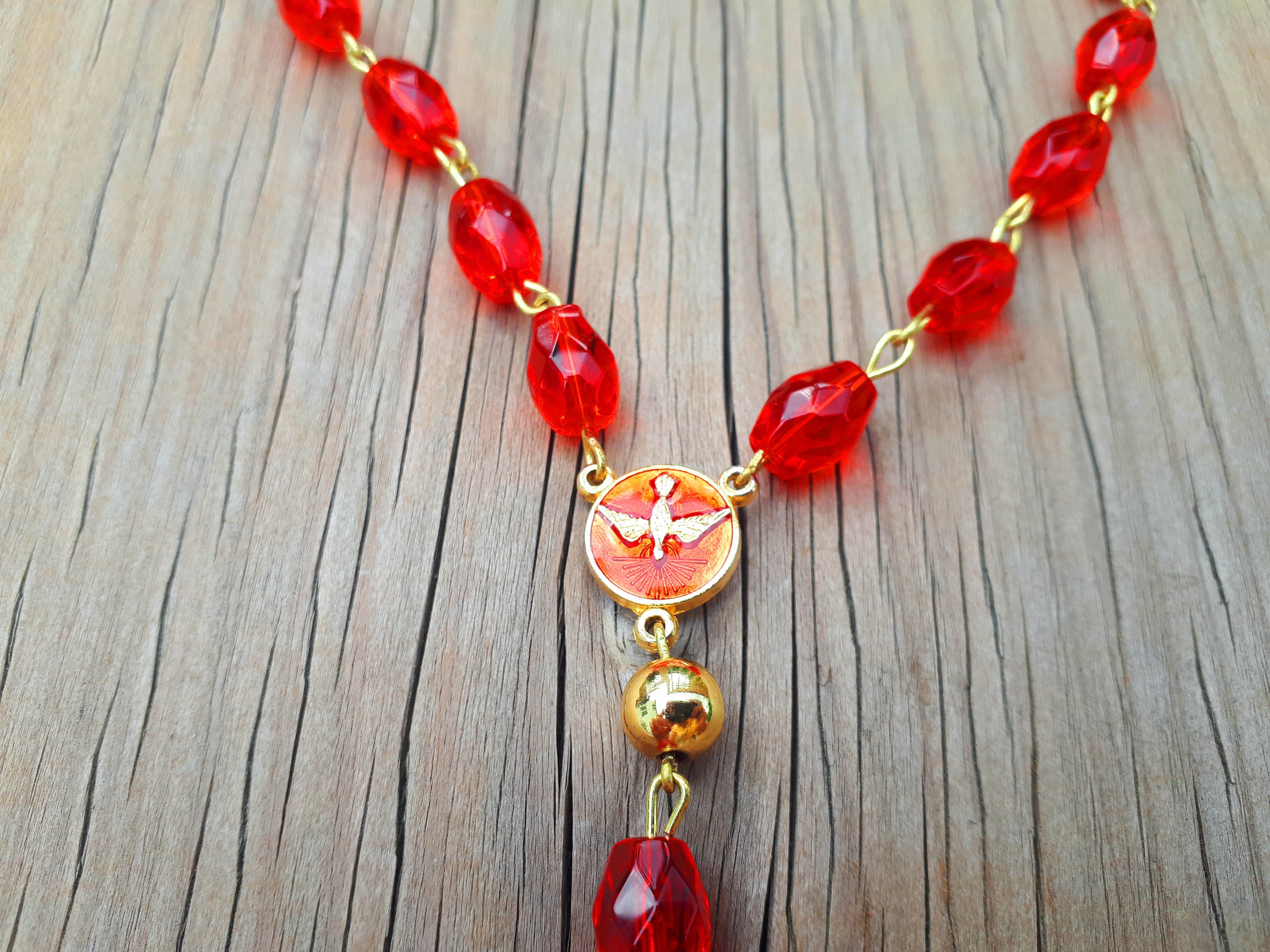 Holy Spirit Rosary Catholic Rosary Confirmation Red - Etsy