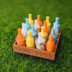 1:12 Ring Toss Game | Dollhouse Game Board | Miniature Ring Toss | Miniature Carnival | Mini Board Games | Carnival Diorama | Doll Carnival