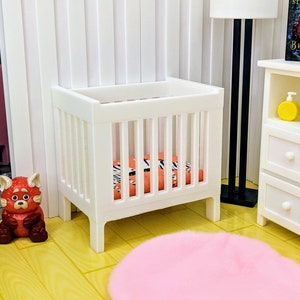 1:12 Mini Crib | Dollhouse Nursery Crib | Mini Baby Crib | Dollhouse Baby Bed | Miniature Bassinet | Dollhouse Crib | Doll Nursery Furniture