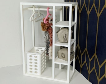 1:12 Scale Closet | 3D Printed Miniature Dollhouse Closet, Includes Hangers