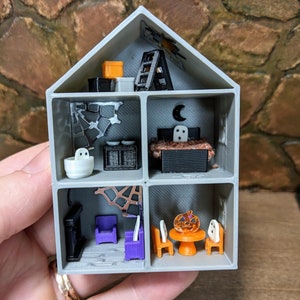 1:12 DIY Halloween Dollhouse | Dollhouse for a Dolls House | Dollhouse Spooky | Miniature Halloween Decor | Mini Halloween House Kit