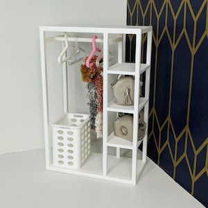 1:12 Mini Closet |Dollhouse Closet |Miniature Closet for Dolls |3D Printed | Dollhouse Clothing Rack | Miniature Armoire |Dollhouse Wardrobe