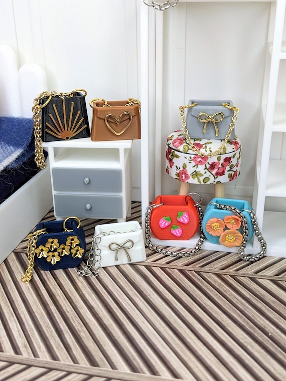 Miniature Purses | Dollhouse Purse | Miniature Handbags | 1 12 Purses | 1 6 Purses | Dollhouse Clothing Accessories
