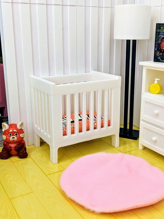 1:12 Mini Crib | Dollhouse Nursery Crib | Mini Baby Crib | Dollhouse Baby Bed | Miniature Bassinet | Dollhouse Crib | Doll Nursery Furniture