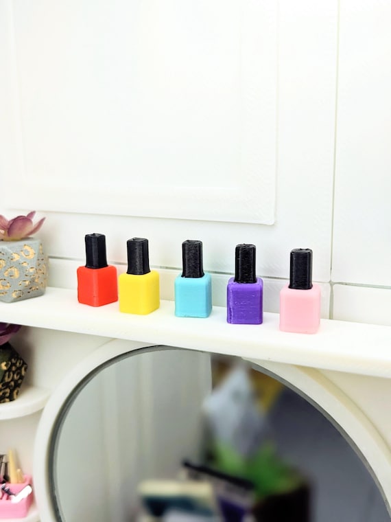 Mini Nail Polish for Dollhouse | Dollhouse Nail Polish | Miniature Nail Salon | Nail Salon Diorama | Dollhouse Beauty Supplies | Mini Beauty