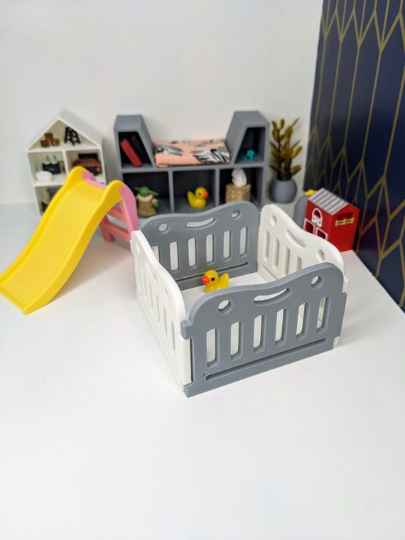1:12 Baby Play Pen | Miniature Baby Fence | Dollhouse Baby Pen | Play Pen for Babydoll | Dollhouse Nursery Furniture | Miniature Baby Gate