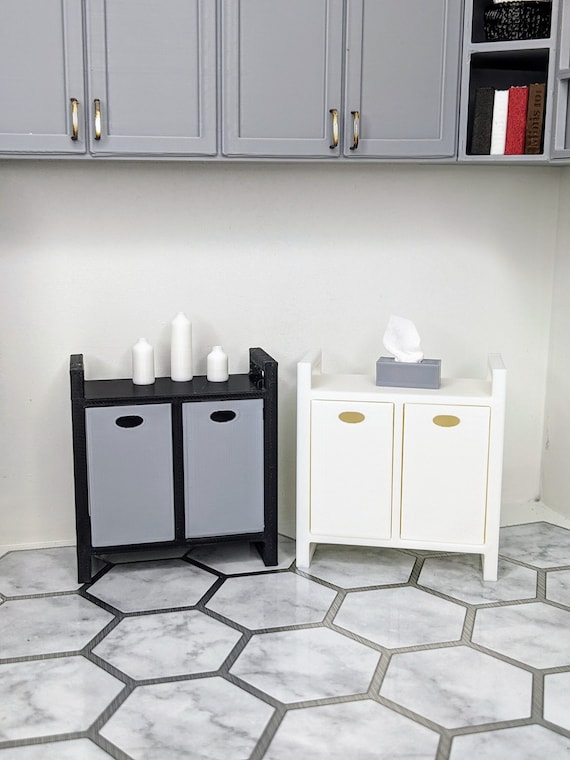 1:12 Laundry Basket Shelf Organizer | Dollhouse Laundry Basket | Miniature Laundry Basket | Mini Laundry Hamper | Dollhouse Organizer