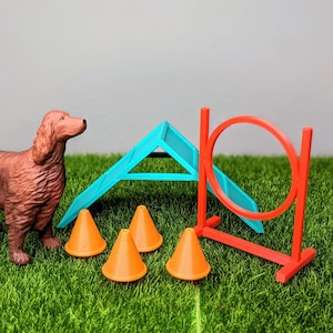 1:12 Agility Course | Mini Dog Exercise Set | Dollhouse Dog Course | Agility Course for Diorama | Mini Dog Run | Dollhouse Pet Supplies